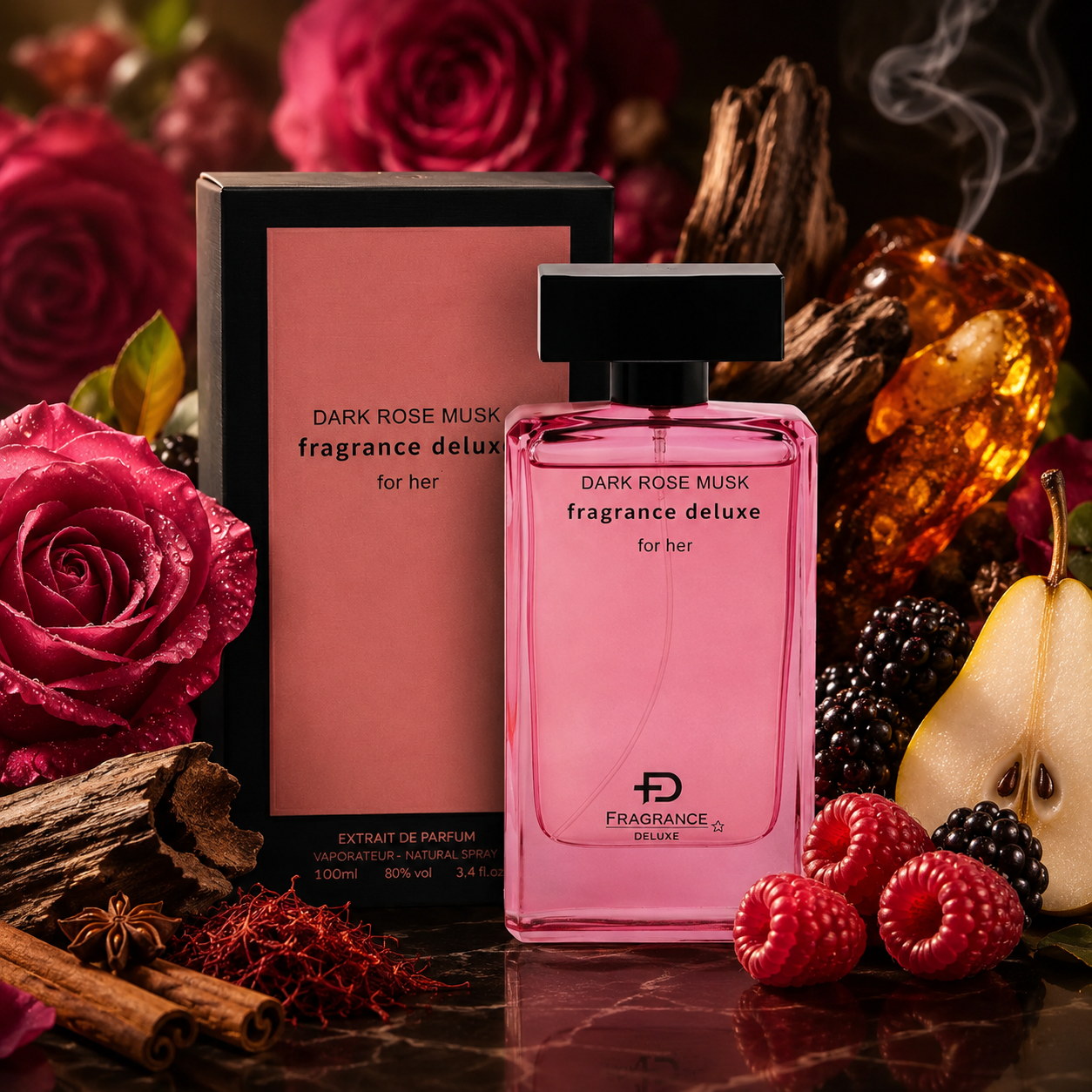 Dark Rose Musk Perfume By Fragrance Deluxe For Her(100ml)