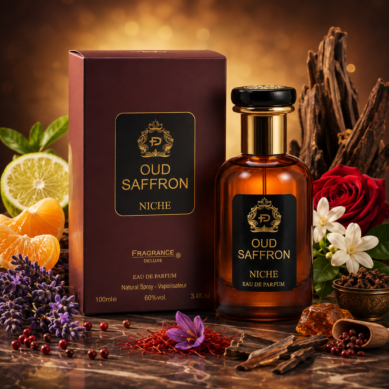 Oud Saffron Niche Perfume By Fragrance Deluxe (100ml)